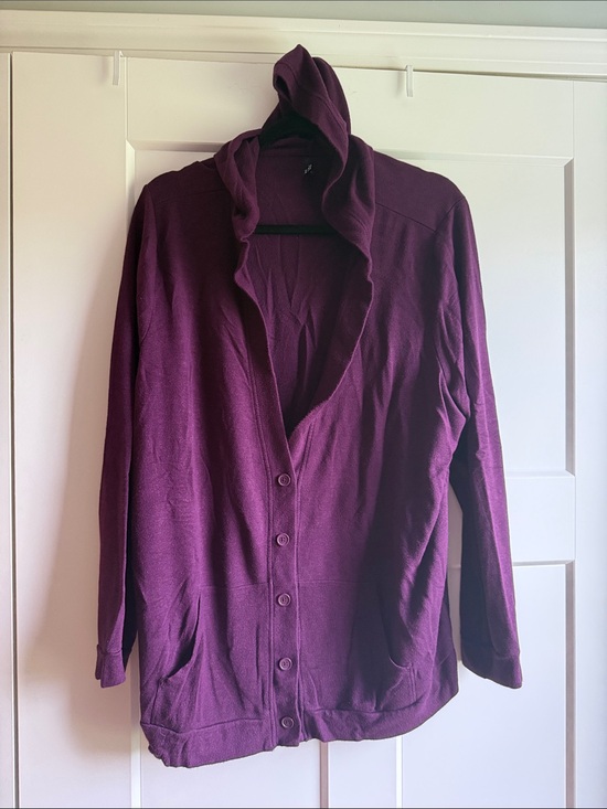 torrid Jackets & Blazers - torrid Plum Hooded Button-Front Cardigan Jacket